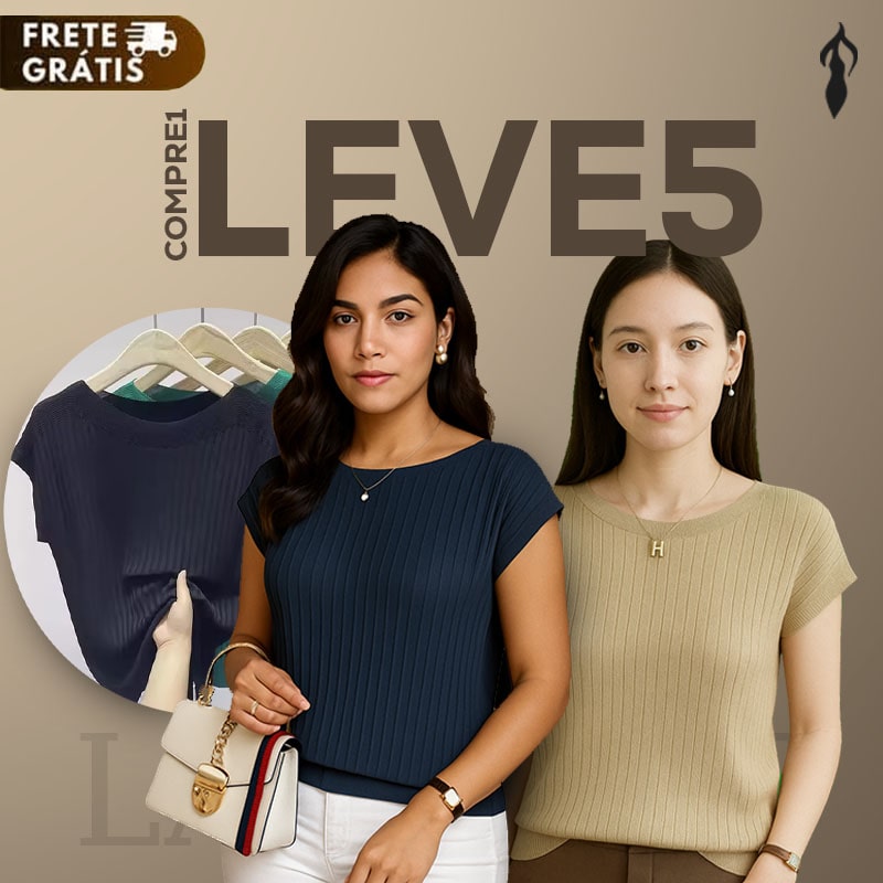 [Promoção Relâmpago⚡] Compre 1 Leve 5 Blusinhas LaConfot™ em Malha Viscoelástica (Últimas Unidades)