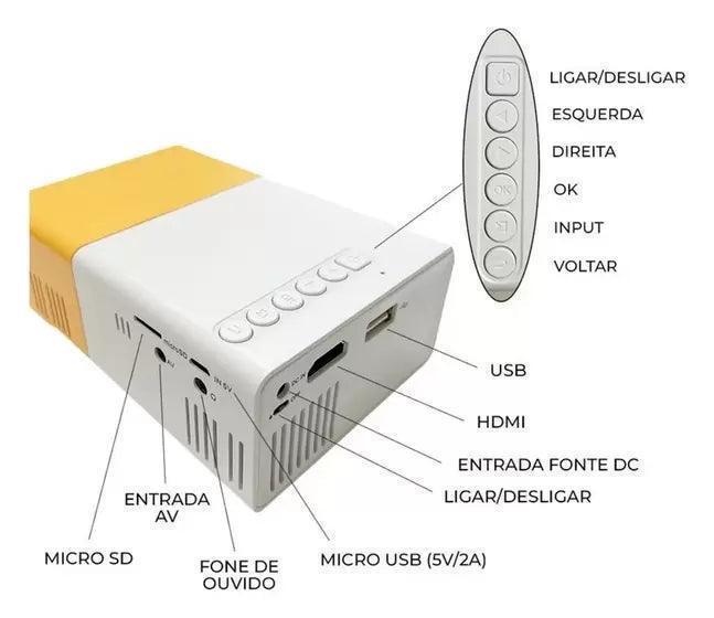 Projetor Portatil LED Projector™ & Controle remoto - Pop Store